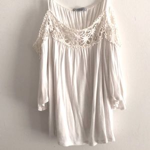 Charlotte Russe tank/short sleeve white top- M